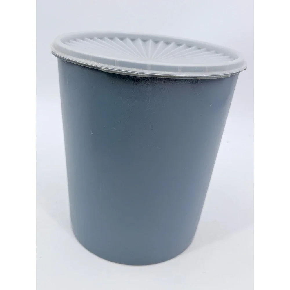 Tupperware Canister Blue Vintage Servalier Sunburst Lid Storage